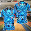 BlueJose Bowling And Pins Fire Phoenix Volcanic Customized Name, Team Name 3D Shirt (4 Colors)