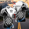 BlueJose Darts Dartboard Swirl Flame Black White Personalized Name, Team Name Unisex Shirt (6 Colors)