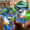 BlueJose Billiards Graffiti Cool Dolphin 9 Ball Character Personalized Name Shirt (4 Colors)