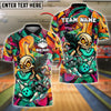 BlueJose Bowling Graffiti Skull Customized Name, Team Name 3D Shirt (4 Colors)