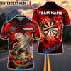 BlueJose Darts Knight Slaying Dragon Multicolor Options Personalized Name Shirt (4 Colors)