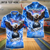 BlueJose Bowling And Pins Freedom Thunder American Eagle Customized Name, Team Name 3D Shirt (4 Colors)