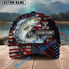BlueJose Fishing American Flag Red Scratch Personalized Name Classic 3D Cap (13 Breeds)