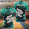 BlueJose Bowling And Pins Splatter Cartoon Pin Faces Customized Name, Team Name 3D Shirt (6 Colors)
