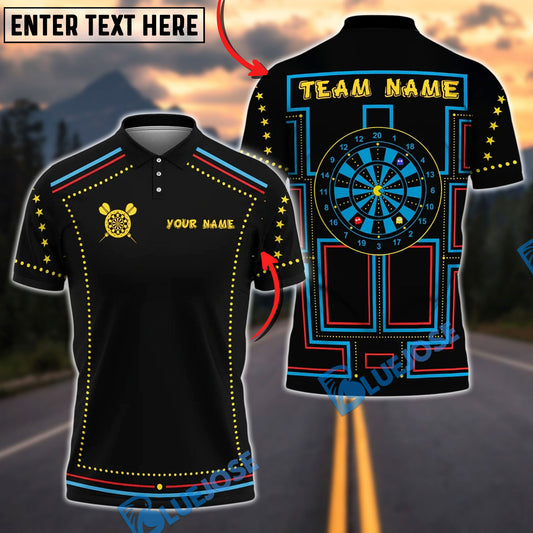 BlueJose Darts Pacman Style Personalized Name Shirt