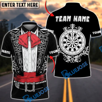 BlueJose Darts Mariachi Bullseye Personalized Name Shirt