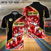 BlueJose Bowling And Pins Inferno Strike Customized Name, Team Name 3D Shirt (4 Colors)