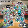 BlueJose Bowling And Pins Zombie Skull Horror Style Customized Name 3D Shirt (6 Colors)