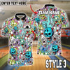 BlueJose Bowling And Pins Zombie Skull Horror Style Customized Name 3D Shirt (6 Colors)