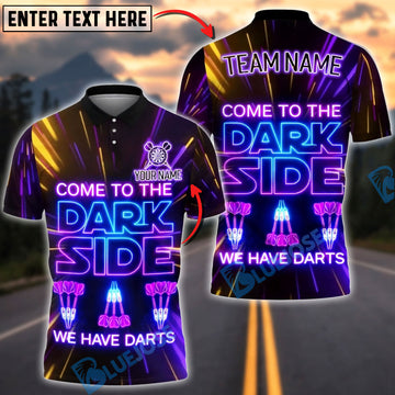 BlueJose Darts Neon Quote Come To The Dark Side We Have Darts Personalized Name Shirt