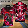 BlueJose Bowling And Pins Fantasy Knight Thunder Lightning Pattern Customized Name 3D Shirt (4 Colors)
