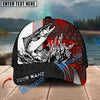 BlueJose Fishing Ocean Predator Splash Red Black Honeycomb Design Personalized Cap (13 Breeds)