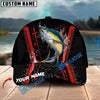 BlueJose Fishing Jumping Splash Action Red Black Tech Design Personalized Cap (13 Breeds)