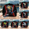 BlueJose Fishing Jumping Splash Action Red Black Tech Design Personalized Cap (13 Breeds)