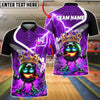 BlueJose Bowling & Pins King Crown Fire Lightning Customized Name, Team Name 3D Shirt (4 Colors)