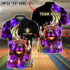 BlueJose Bowling & Pins Royal Fire King Smoke High Customized Name, Team Name 3D Shirt (4 Colors)