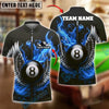 BlueJose Billiards Flaming Wings 8-Ball Personalized Name Shirt (4 Colors)