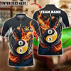 BlueJose Billiards Flaming Wings Yin-Yang 8 & 9 Ball Personalized Name Shirt (4 Colors)