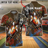 BlueJose Bowling And Pins Polynesian Hibiscus Turtle Customized Name, Team Name 3D Shirt (4 Colors)