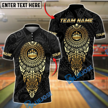 BlueJose Bowling And Pins Sport Aztec Tribal Pins Pattern Customized Name, Team Name 3D Shirt (4 Colors)