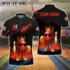 BlueJose Bowling And Pins King Ball Beer Style Customized Name 3D Shirt (4 Colors)