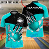 BlueJose Bowling And Pins Ball Claw Strike Customized Name, Team Name 3D Shirt (4 Colors)