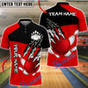 BlueJose Bowling And Pins Ball Claw Strike Customized Name, Team Name 3D Shirt (4 Colors)