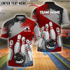 BlueJose Bowling And Pins Cool Ball & Happy Pins Customized Name 3D Shirt (4 Colors)