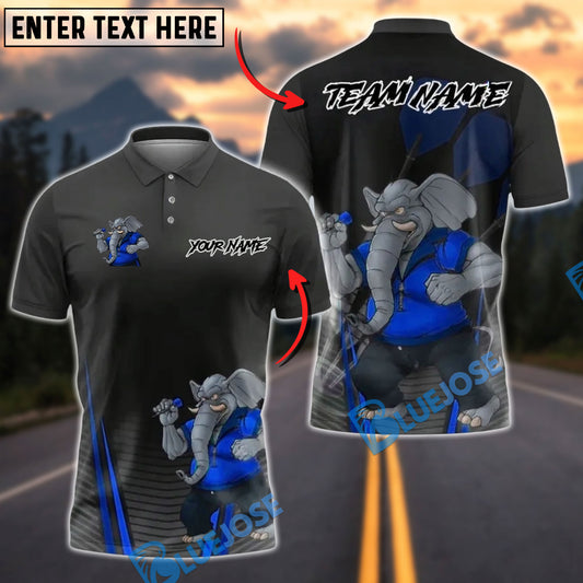 BlueJose Darts Mighty Elephant Customized Name, Team Name 3D Shirt (4 Colors)
