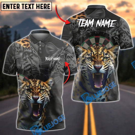 BlueJose Darts Wild Leopard Personalized Name Shirt