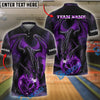 BlueJose Bowling And Pins Dragon Multicolor Options Personalized Name, Team Name 3D Shirt (4 Colors)