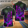 BlueJose Bowling And Pins Panther Flame Customized Name 3D Shirt (4 Colors)