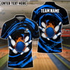 BlueJose Bowling And Pins Wave Sea Customized Name, Team Name 3D Shirt (4 Colors)