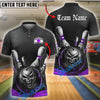 BlueJose Bowling And Pins Dark Skull Strike Customized Name, Team Name 3D Shirt (4 Colors)