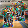 BlueJose Bowling And Pins Funny Eagle Graffiti Customized Name, Team Name 3D Shirt (4 Colors)