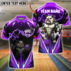 BlueJose Bowling Lightning Bulldog Customized Name, Team Name 3D Shirt (4 Colors)