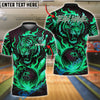 BlueJose Bowling And Pins Fire Tiger Claws Flaming Ball Customized Name 3D Shirt (4 Colors)