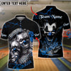 BlueJose Bowling And Pins Evil Clown & Mask Design Customized Name, Team Name 3D Shirt (4 Colors)