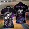 BlueJose Bowling And Pins Evil Clown & Mask Design Customized Name, Team Name 3D Shirt (4 Colors)