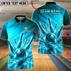 BlueJose Bowling Golden Strike Ball & Pins Explosion Customized Name, Team Name 3D Shirt (6 Colors)