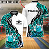 BlueJose Bowling & Pins Flame Motion Leopard Skin Design Customized Name, Team Name 3D Shirt (6 Colors)