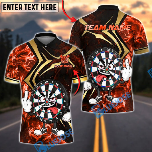 BlueJose Darts Bullseye Blaze Personalized Name, Team Name Unisex Shirt (4 Colors)