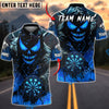 BlueJose Darts Flame Skull Dartboard Multicolor Options Personalized Name Shirt (4 Colors)