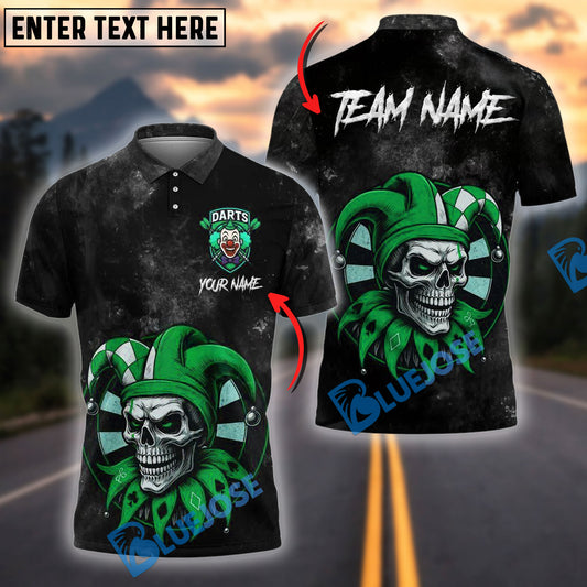 BlueJose Darts Joker Skull Master Personalized Name, Team Name Shirt (4 Colors)