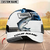 BlueJose Fishing Blue Smoke Hexagon Pattern Personalized Cap (12 Breeds)