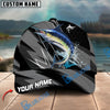 BlueJose Fishing Gray Jumping Water Splash Graphic Personalized Cap (13 Breeds)