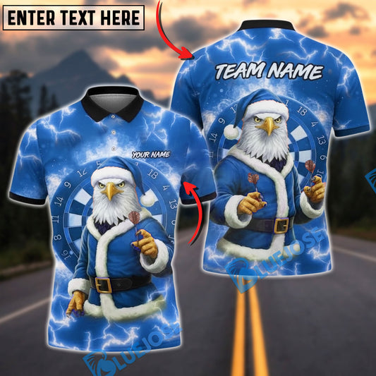 BlueJose Darts Santa Eagle Lightning Dartboard Personalized Name, Team Name Unisex Shirt (4 Colors)