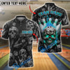 BlueJose Bowling And Pins Burning Skull Customized Name, Team Name 3D Shirt (4 Colors)