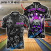 BlueJose Bowling And Pins Burning Skull Customized Name, Team Name 3D Shirt (4 Colors)