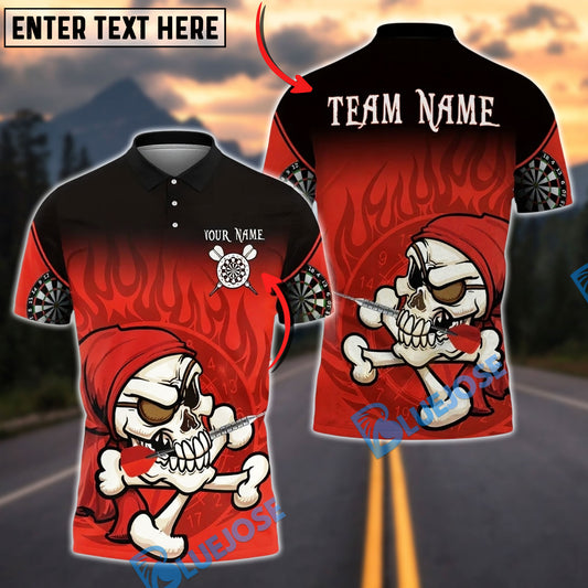 BlueJose Darts Skull Flame Personalized Name, Team Name Unisex Shirt (4 Colors)